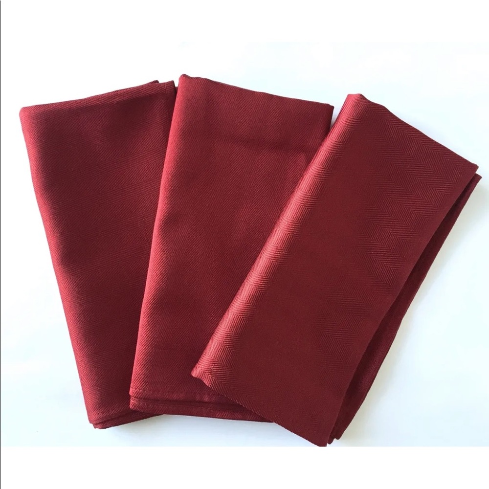 Ralph Lauren Home Set Of 3 Burgundy Red Table Napkins